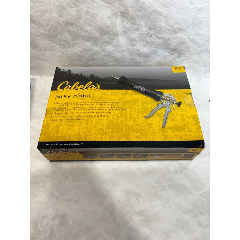 Cabelas Jerky Pistol Kit 9 inch Fill Tube 4 Stainless Steel Nozzles 54-1235